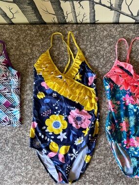Girls Swimwear Bundle (3 Pieces) One-Piece + Tankini Top Size 13/14